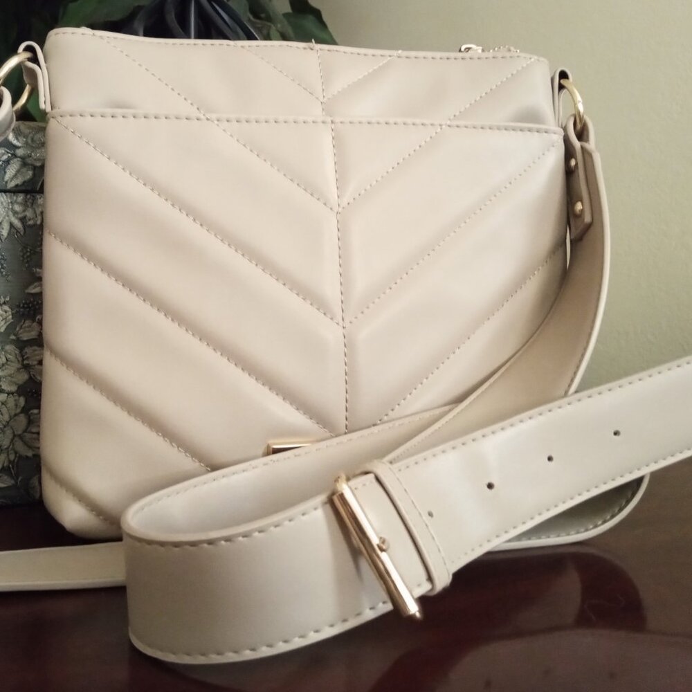 Steve Madden Chevron Quilted Khaki Crossbody